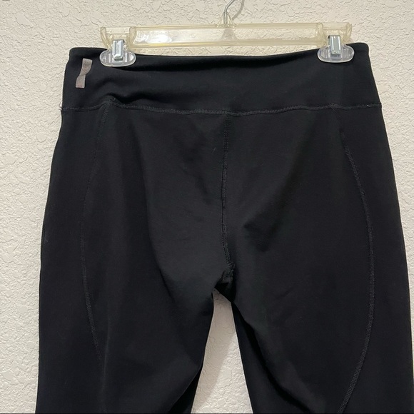 Zella Black Crop Mesh Ankle Stripe Leggings Activewear Pants Womens Size M - Picture 5 of 10